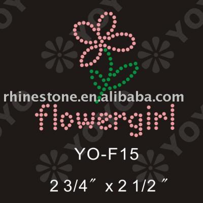 Iron on Flower rhinestone motif (Iron on Flower Strass Motiv)