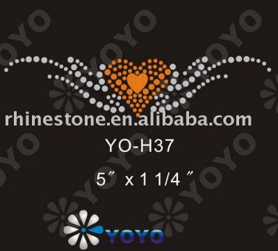 Heat Transfer Flying Heart Rhinestud