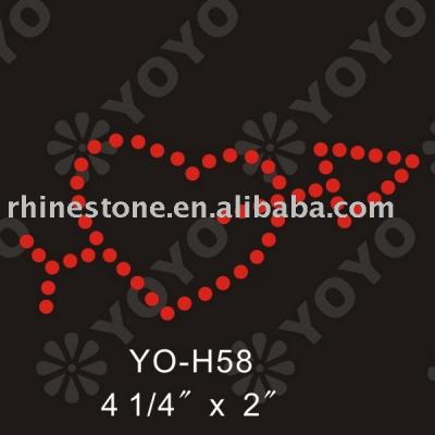 Heat Transfer Heart and Arrow Rhinestone