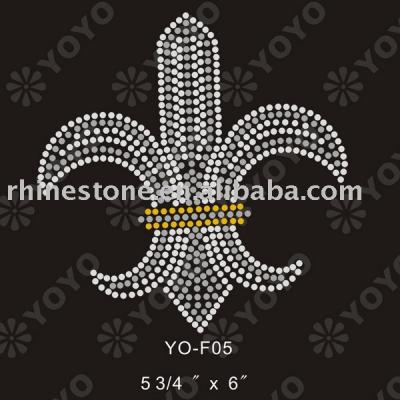 Heat transfer Fleur-De-Lis rhinestone motif (Wrmebertragung Fleur-De-Lis Strass Motiv)