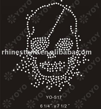 Heat Transfer Skull Rhinestone motif (Heat Transfer Skull Strass Motiv)