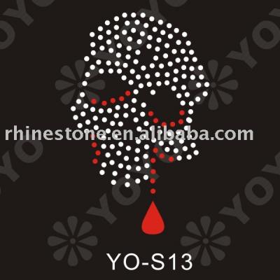 Heat Transfer Skull Rhinestone motif (Heat Transfer Skull Strass Motiv)