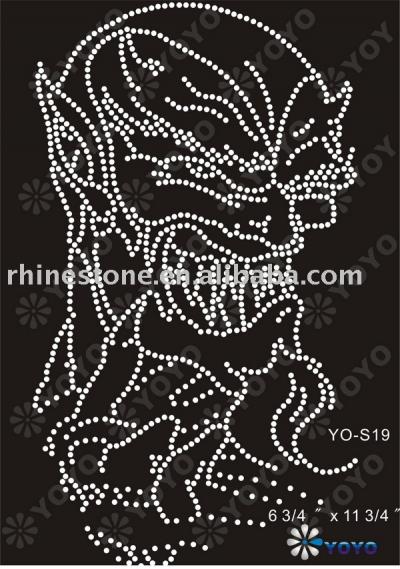 Iron on Skull rhinestone motif (Fer sur Skull strass motif)