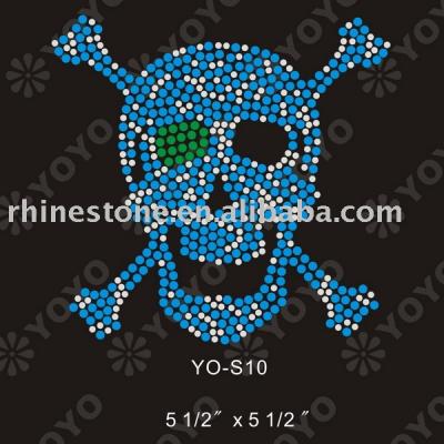 Iron on skull rhinestone motif (Repasser à motif en strass skull)