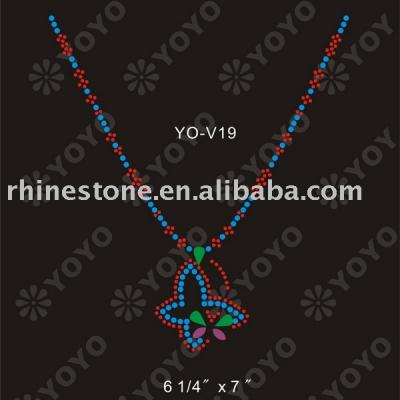 Hot fix Flowery Neckline rhinestone motif (Hot Fix Flowery Ausschnitt Strass-Motiv)