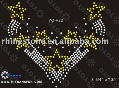 Hot fix Star and Heart Neckline rhinestone motif (Hot Fix Star und Herz-Ausschnitt Strass-Motiv)