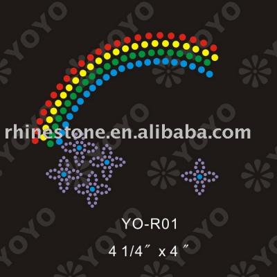 Heat transfer Rainbow rhinestone motif
