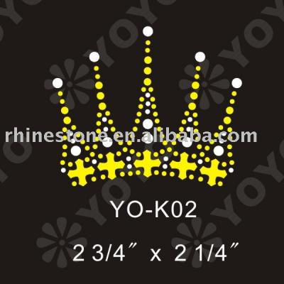 Iron on Crown and Cross Rhinestone