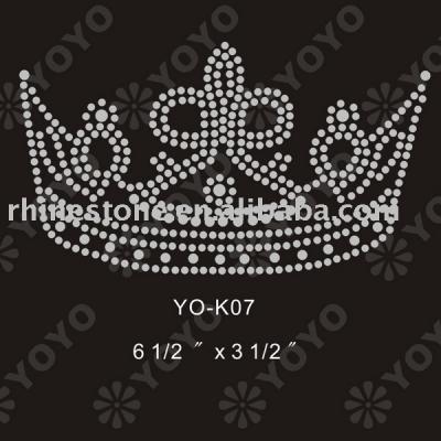 Iron on crown rhinestone motif