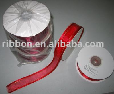 organza ribbon with satin edge with gold/sliver stripe (organza ribbon with satin edge with gold/sliver stripe)