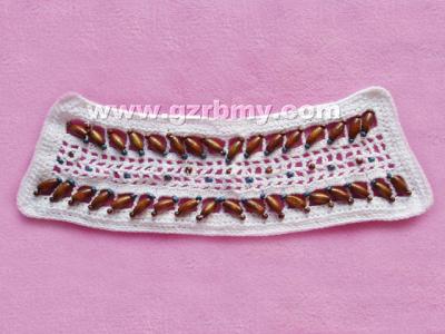 crocheted motif with beads (Мотив крючком с бисером)