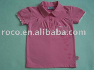 Girls Collar Tee Shirt (Girls Collar Tee Shirt)