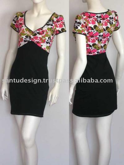 [super Deal] 3400805, Pencil Dress, Retro-Design With Print