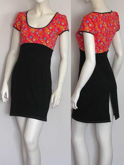 3401900, Flower Power Sexy Pencil Dress, Retro-Design