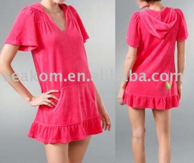 Women`s Hooded Velour Dress ju241e (Women`s Hooded Velour Dress ju241e)