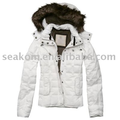Women`s Amber Down Fur Jacket afp335 White (Women`s Amber Down Fur Jacket afp335 White)