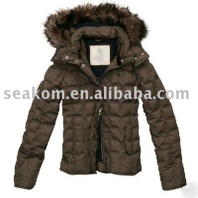 Women`s Amber Down Fur Jacket afp336 Brown (Women`s Amber Down Fur Jacket afp336 Brown)