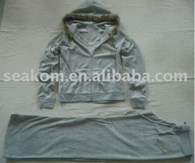 Brand Women`s Velour Rabbit Fur Track suits ju209a