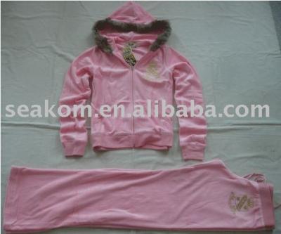 Brand Women`s Velour Rabbit Fur Tracksuits ju209e
