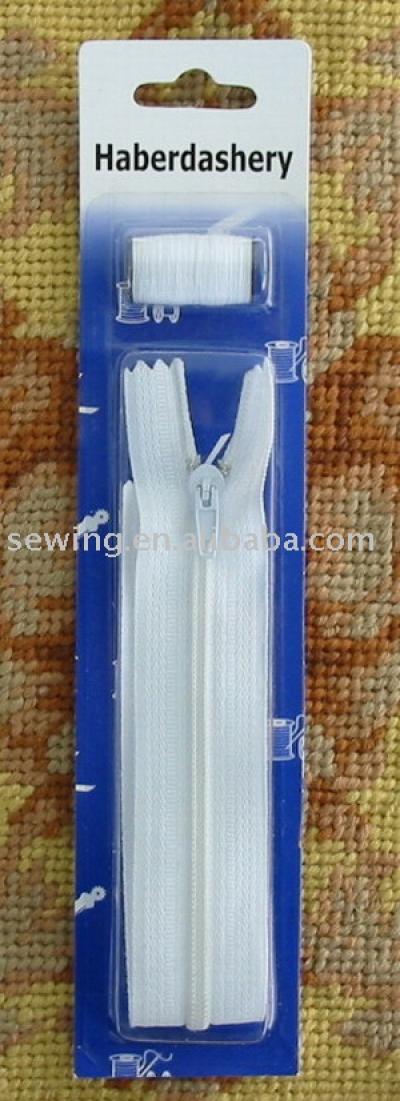 15190B-Nylon Zipper with Thread 20cm 3#,Pin Lock,Closed (15190B-Zipper avec du fil de nylon de 20 cm 3 #, Pin verrou, fermé)