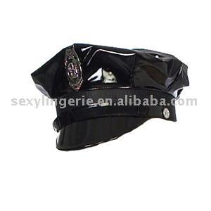 costume hat for Black Vinyl Police Officer Hat (costume hat for Black Vinyl Police Officer Hat)