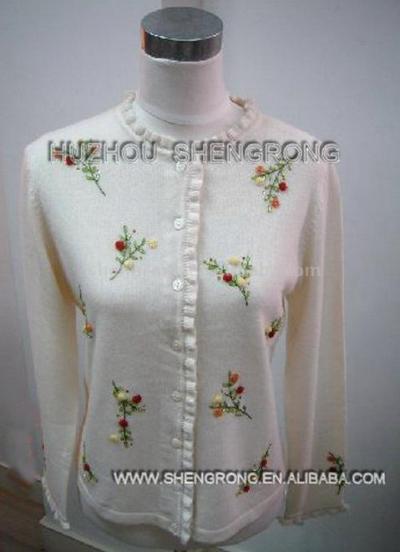 Women`s Cashmere Embroidered Beading Cardigan (Women`s Cashmere Embroidered Beading Cardigan)