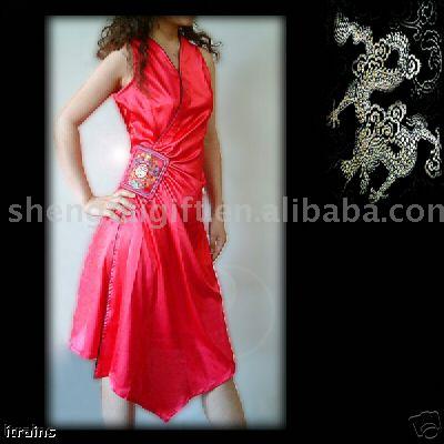 Silk Dress Cheong-sam,outer wear. Traditional Satin in chin (Шелковое платье Чеонг-Сэм, верхней одежды. Традиционные атласная в подбородок)