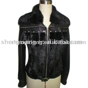 ladies` leather jacket (Mesdames `blouson en cuir)