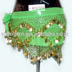 Green Belly Dance Hip Scarf Belt Wrap (Green Belly Dance Hip Belt Scarf Wrap)