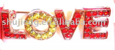 Rhinestone letter brooch pin (Schreiben Strass Brosche)