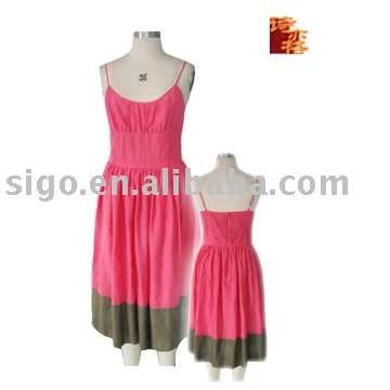 Ladies` Silk/Cotton Dress (Ladies` Silk/Cotton Dress)