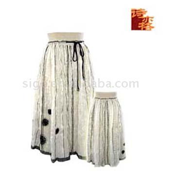 Ladies` Silk/Linen Skirt