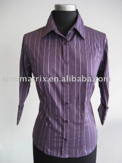 Ladies` Yarn Dyed Stripe Blouse (Ladies` Yarn Dyed Stripe Blouse)
