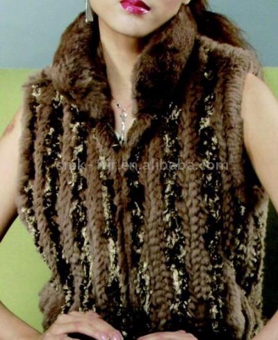 Knitted Sheared Rabbit Vest With Chenille (Трикотажное Sheared Кролика жилет с Шенилле)