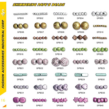 Shining Pave Plastic Bead