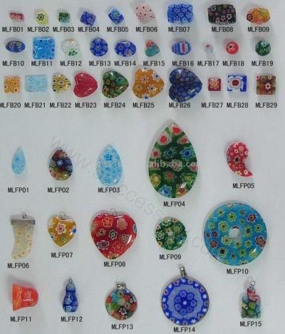 Millefiori glass beads Floral glass beads (Millefiori Glasperlen Glasperlen Floral)