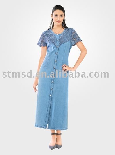 denim one-piece dress (denim one-piece dress)