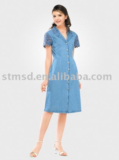 Denim One-piece Dress (Denim One-piece Dress)