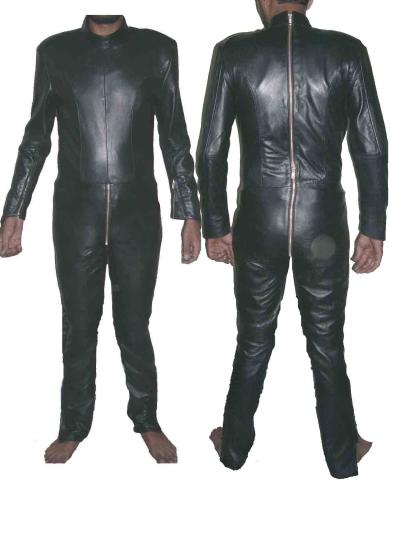 Leather on Leather Catsuit  This Best Quality Lambskin Leather With Soft Nyl