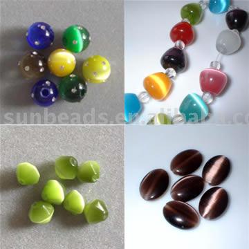 cat`s eye beads (Cat `s Eye Perlen)