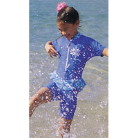 UV Frill Suit Swimwear With Short Sleeves (UV Frill Suit Swimwear With Short Sleeves)