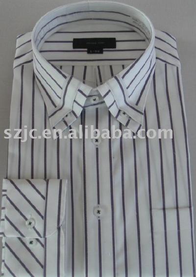 LS Black/ White Striped shirt (LS Noir / Blanc chemise rayée)