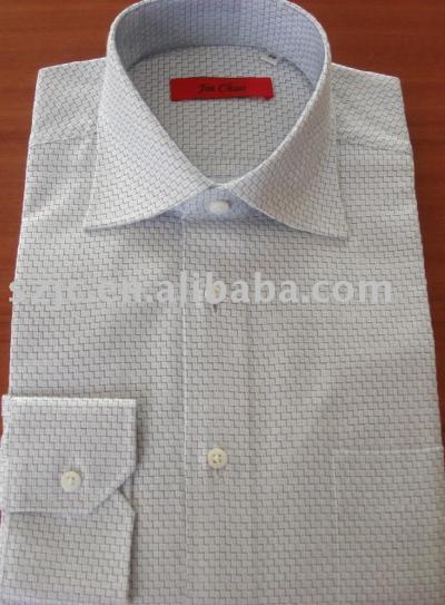 L/S Men`s white bule shirt (L / S Men `s Bule shirt blanc)