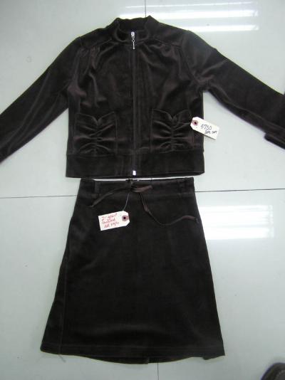 polyester cotton velour girl Zip %26 skirt