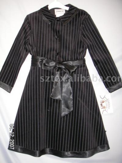 striped spandex cotton velvet girl button-up skirt (spandex rayée en velours de coton fille button-jupe)