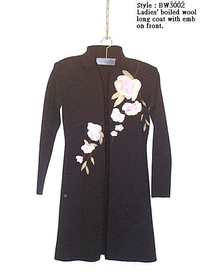 Ladies `gekochte Wolle langer Mantel (Ladies `gekochte Wolle langer Mantel)