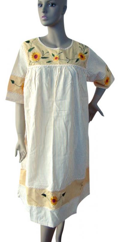 Ladies` Cotton Chambray Gown (Ladies `coton Chambray Gown)