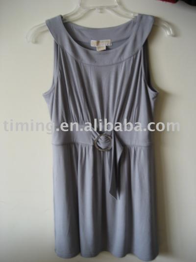 lady`s tank top dress with buckle at center front (lady`s tank top dress with buckle at center front)