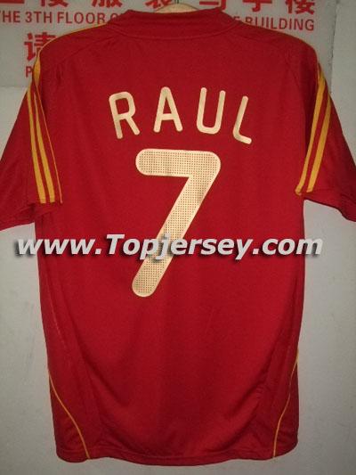 09 Season Spain National team soccer jersey(home)---#7 Raul (09 Saison Espagne maillot de l`équipe nationale de football ()---# 7 Accueil Ra)