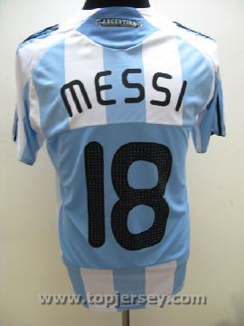 Top.1 Supplier--08 Argentina HOME #18 MESSI SOCCER JERSEYS (Top.1 Fournisseur - 08 Argentine Accueil # 18 MESSI FOOTBALL MAILLOTS)
